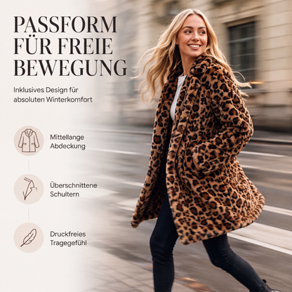 📢Kundenliebling + Gratis Versand!📢 Stilvoller Damen-Kunstfellmantel mit Leopardenmuster