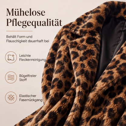 📢Kundenliebling + Gratis Versand!📢 Stilvoller Damen-Kunstfellmantel mit Leopardenmuster