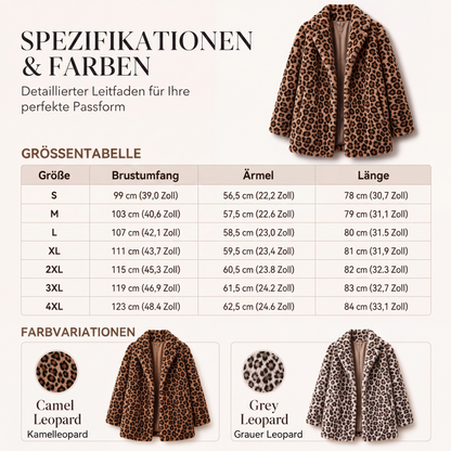 📢Kundenliebling + Gratis Versand!📢 Stilvoller Damen-Kunstfellmantel mit Leopardenmuster