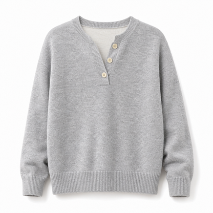 📢🎉50%Rabatt!!!🛍️✨Lässiger zweiteiliger Strickpullover mit V-Ausschnitt und Knopfdetails