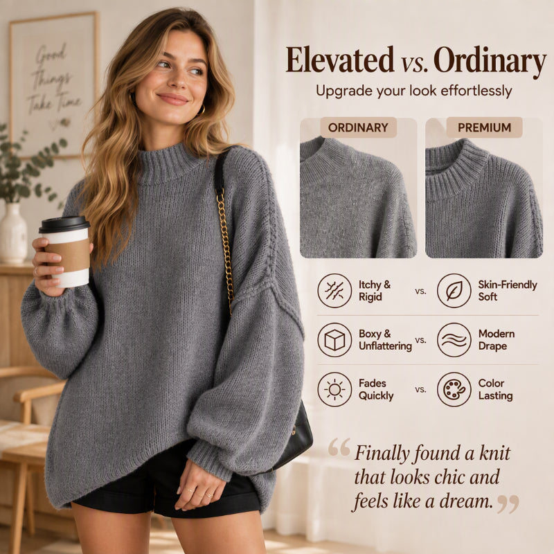 📢🎉50%Rabatt!!!🛍️✨Damen Strickpullover mit lockerem Schnitt und Krägen