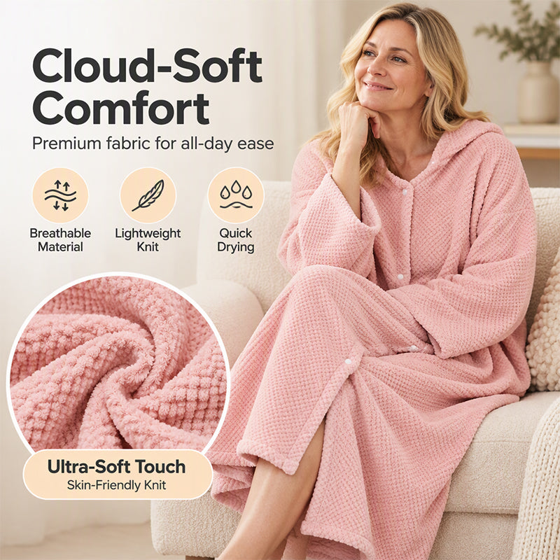 📢🎉50%Rabatt!!!🛍️✨Damen Bademantel mit Kapuze als Handtuch tragbar