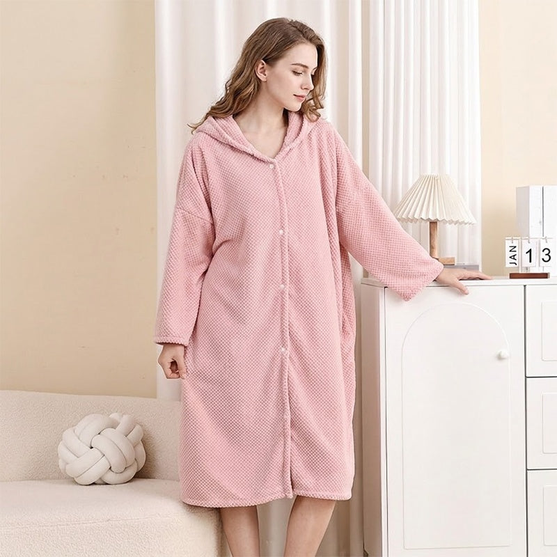 📢🎉50%Rabatt!!!🛍️✨Damen Bademantel mit Kapuze als Handtuch tragbar