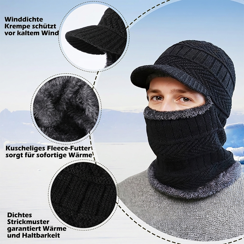 🔥 50% Rabatt – nur heute! 🎉 Warme 3-in-1 Winter-Balaclava mit Wärmehaube und Visier – winddicht, bequem & vielseitig