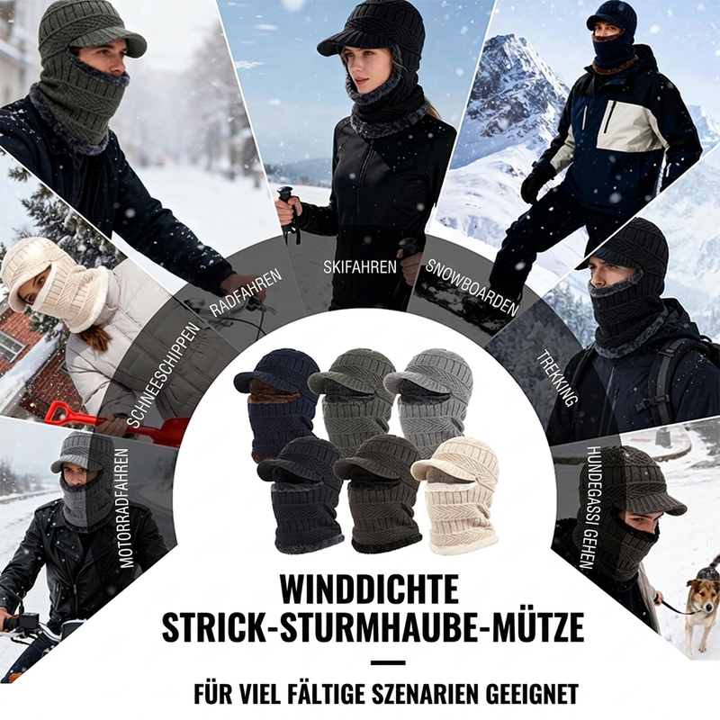 🔥 50% Rabatt – nur heute! 🎉 Warme 3-in-1 Winter-Balaclava mit Wärmehaube und Visier – winddicht, bequem & vielseitig