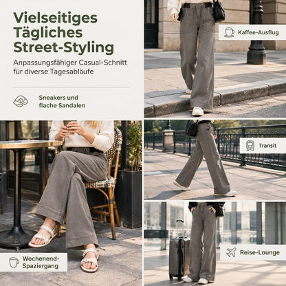 🥳Alles im Sale! Schnell sein!🥳American Vintage Low Rise Slight Flare Jeans mit geripptem Patchwork-Kordelzugbund und distressed Taschen