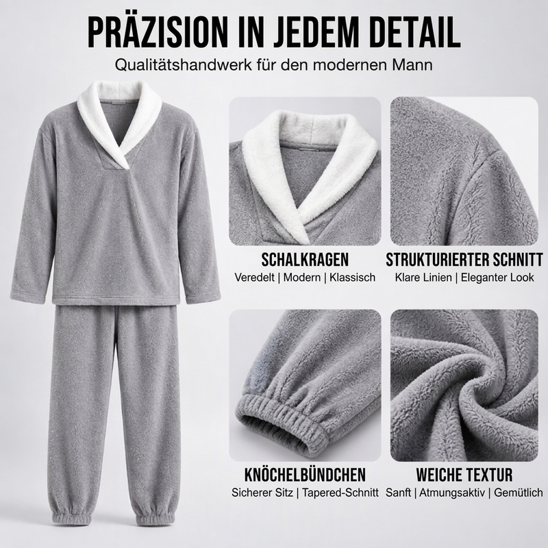 📢🎉50%Rabatt!!!🛍️✨Gemütliches, wärmendes Flauschiger Pyjama-Set für Herren