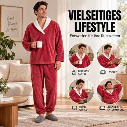 📢🎉50%Rabatt!!!🛍️✨Gemütliches, wärmendes Flauschiger Pyjama-Set für Herren