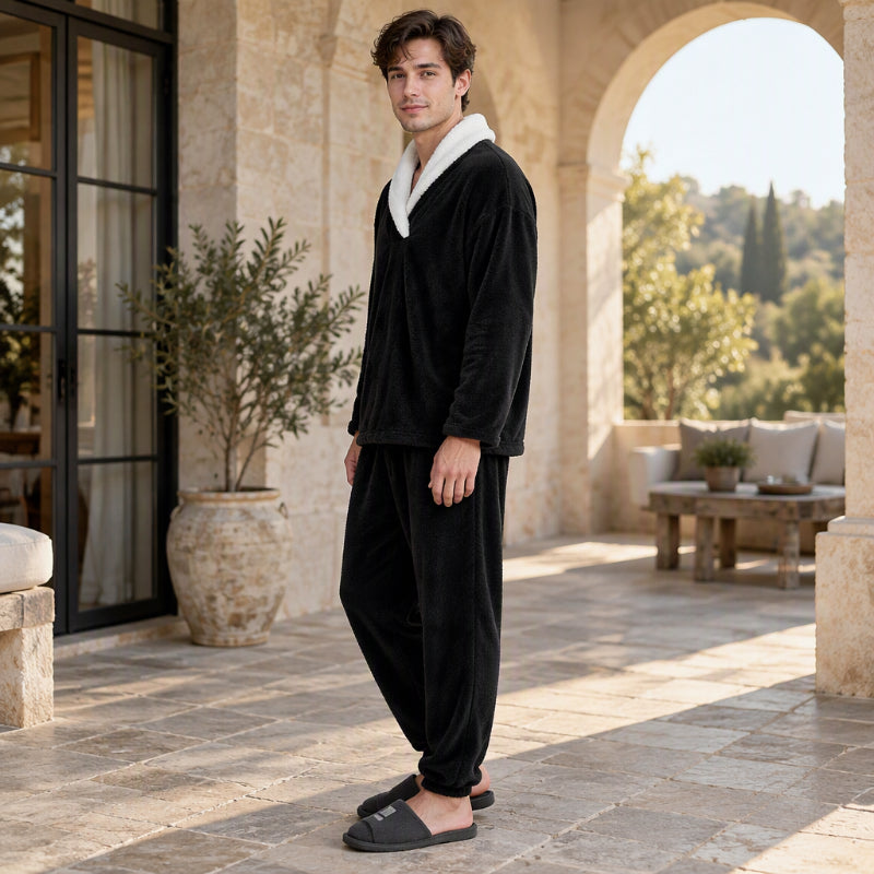 📢🎉50%Rabatt!!!🛍️✨Gemütliches, wärmendes Flauschiger Pyjama-Set für Herren