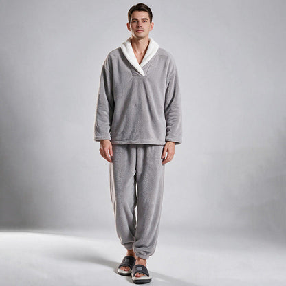 📢🎉50%Rabatt!!!🛍️✨Gemütliches, wärmendes Flauschiger Pyjama-Set für Herren