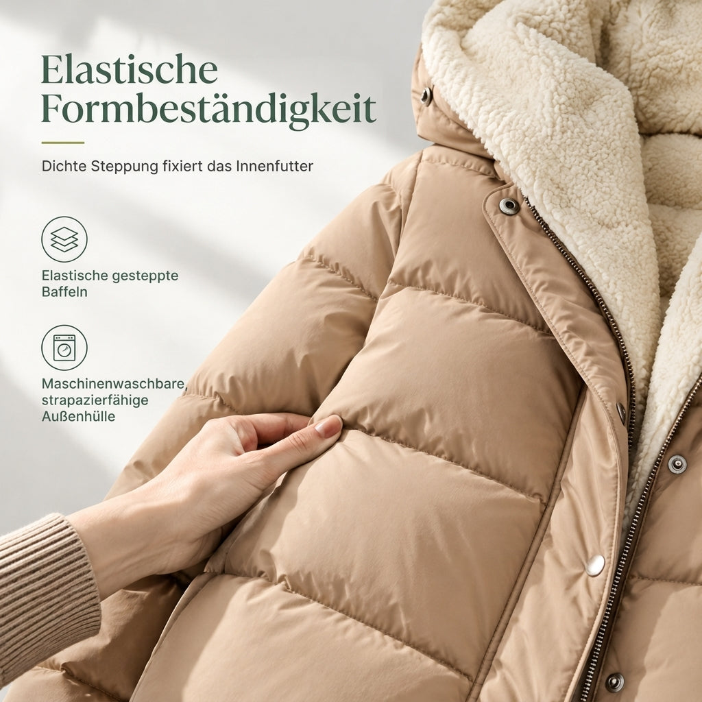 Einfarbiger, doppelseitiger, kapuze förmiger, langärmliger, schmal geschnittener Strickjacken Mantel