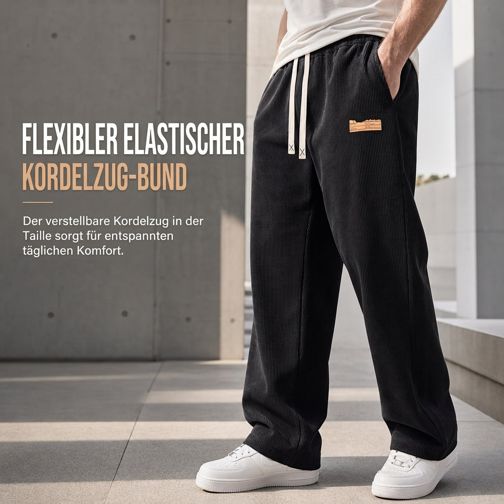 📢50%Rabatt!📢Herren leichte Cord Freizeithosen, locker sitzende gerade Beinhosen