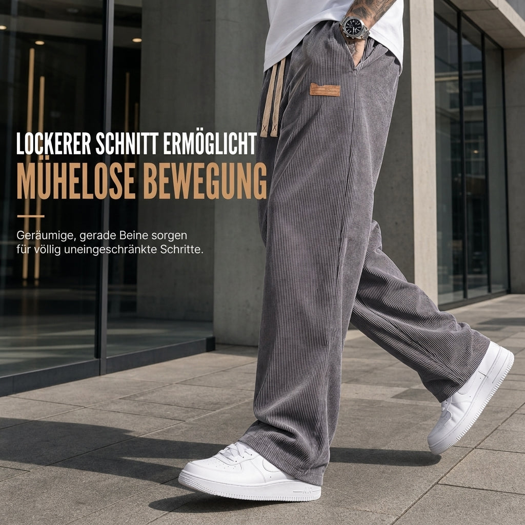 📢50%Rabatt!📢Herren leichte Cord Freizeithosen, locker sitzende gerade Beinhosen