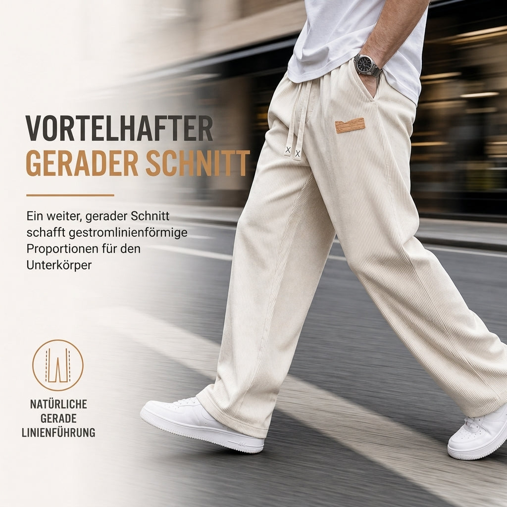 📢50%Rabatt!📢Herren leichte Cord Freizeithosen, locker sitzende gerade Beinhosen