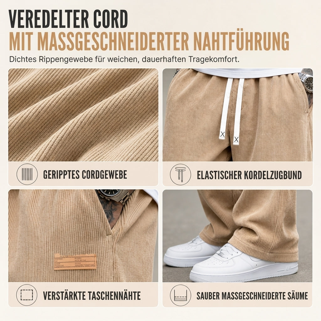 📢50%Rabatt!📢Herren leichte Cord Freizeithosen, locker sitzende gerade Beinhosen