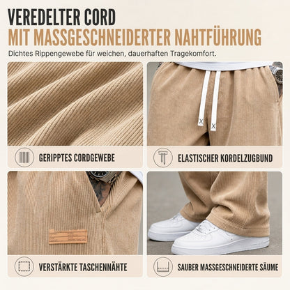 📢50%Rabatt!📢Herren leichte Cord Freizeithosen, locker sitzende gerade Beinhosen