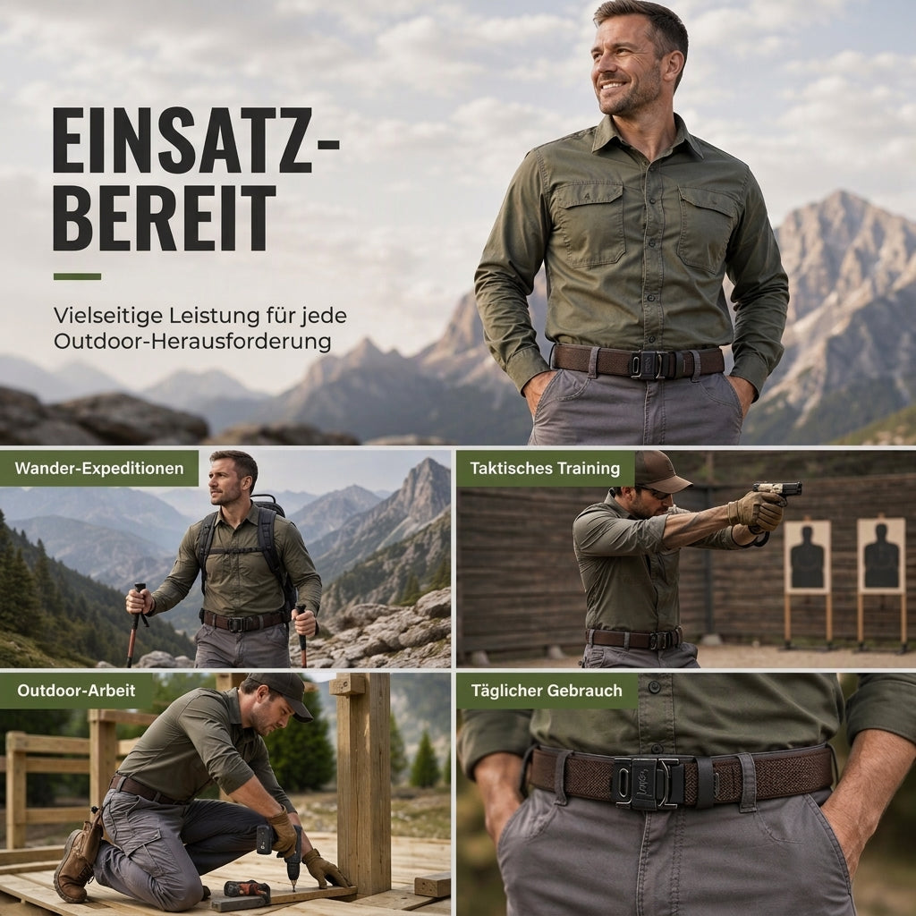 Robuster gewebter taktischer Outdoor-Gürtel mit Metallschnalle