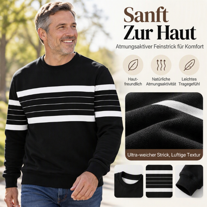 📦 Täglich 500+ Pakete versendet! Lässiges Rundhals-Sweatshirt für Herren mit Streifenmuster
