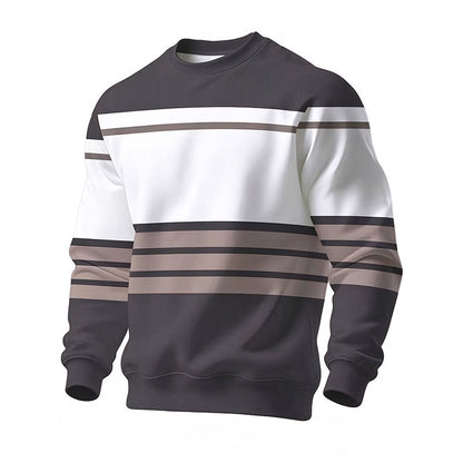 📦 Täglich 500+ Pakete versendet! Lässiges Rundhals-Sweatshirt für Herren mit Streifenmuster