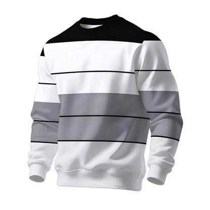 📦 Täglich 500+ Pakete versendet! Lässiges Rundhals-Sweatshirt für Herren mit Streifenmuster