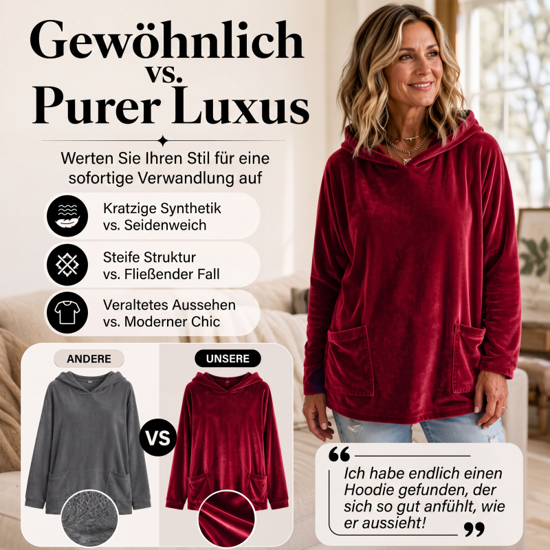 💞Top bewertet + 50% Rabatt!💞 Samt-Kapuzenpullover für Damen