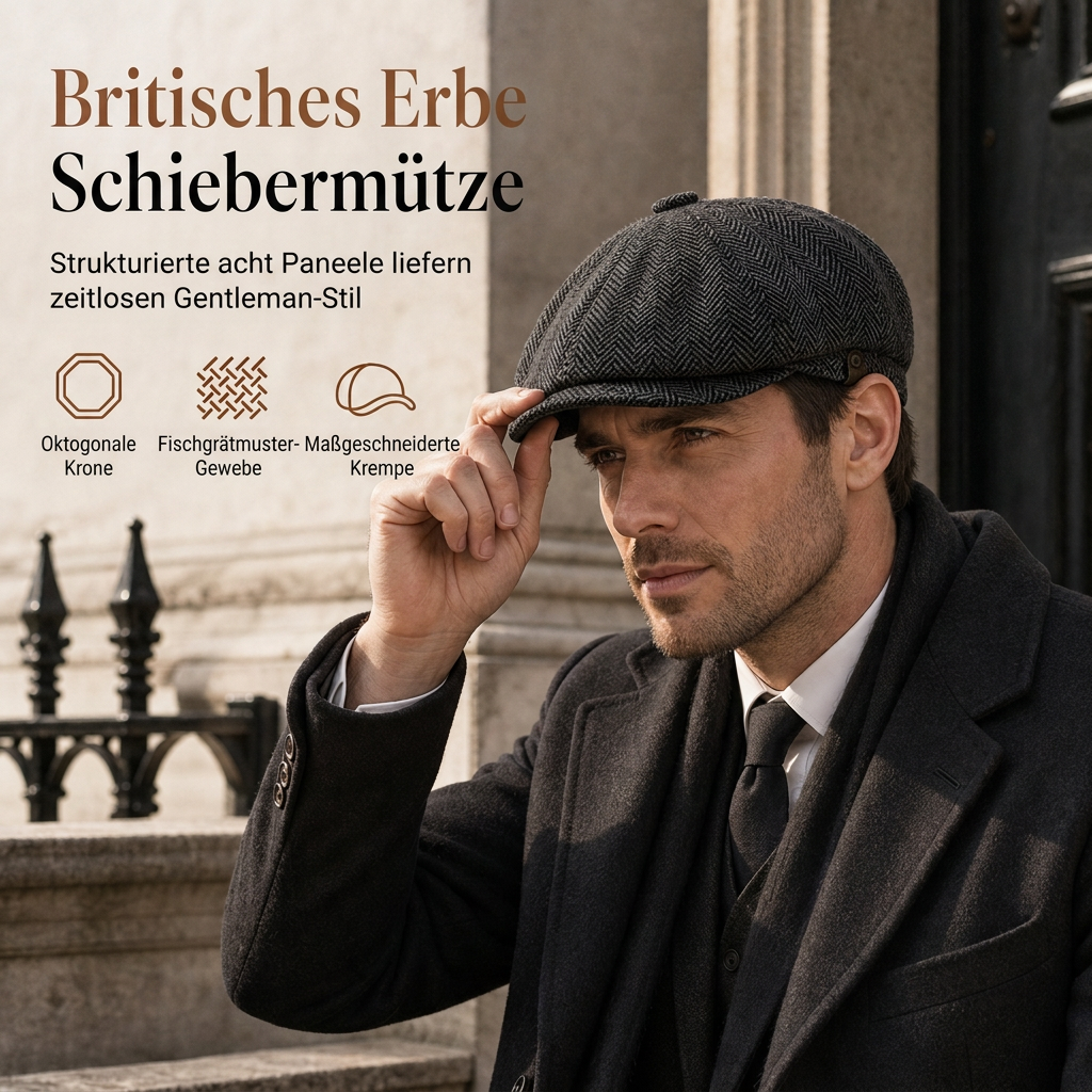 Vintage British Stil Newsboy Kappe für Herren und Damen Klassisch Casual Flache Kappe Achteckige Baskenmütze