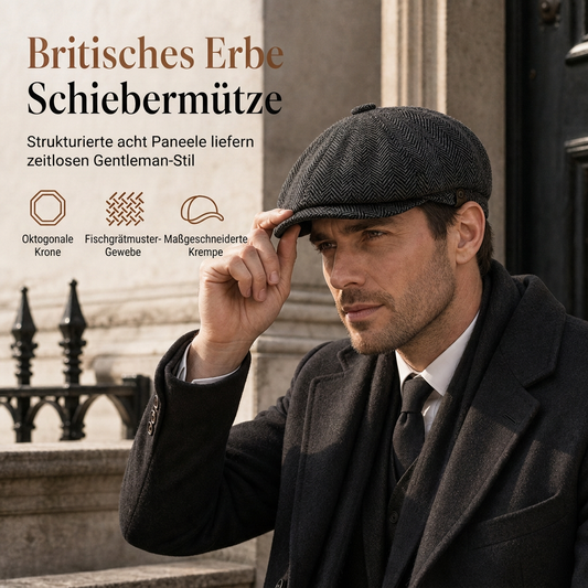 Vintage British Stil Newsboy Kappe für Herren und Damen Klassisch Casual Flache Kappe Achteckige Baskenmütze