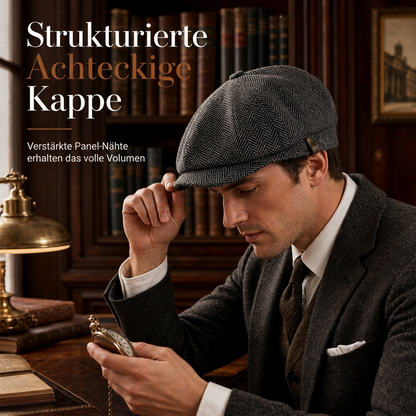 Vintage British Stil Newsboy Kappe für Herren und Damen Klassisch Casual Flache Kappe Achteckige Baskenmütze