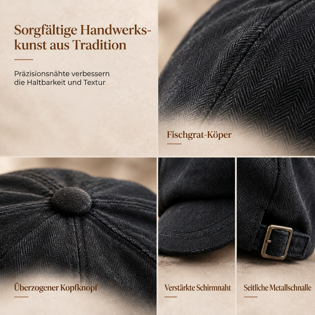 Vintage British Stil Newsboy Kappe für Herren und Damen Klassisch Casual Flache Kappe Achteckige Baskenmütze