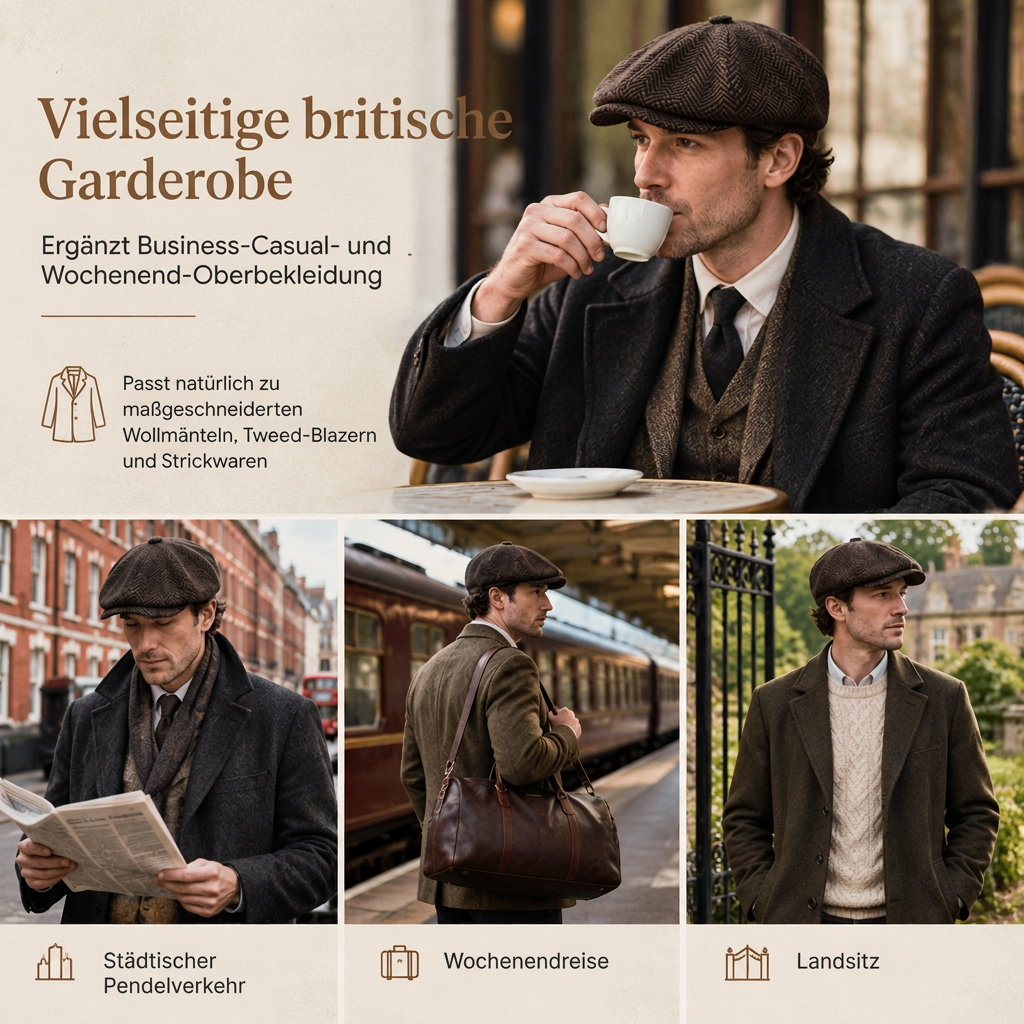 Vintage British Stil Newsboy Kappe für Herren und Damen Klassisch Casual Flache Kappe Achteckige Baskenmütze