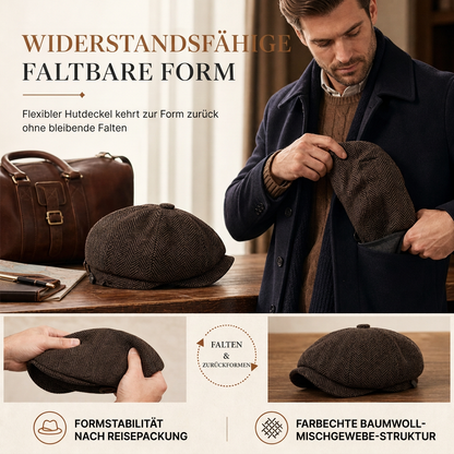 Vintage British Stil Newsboy Kappe für Herren und Damen Klassisch Casual Flache Kappe Achteckige Baskenmütze