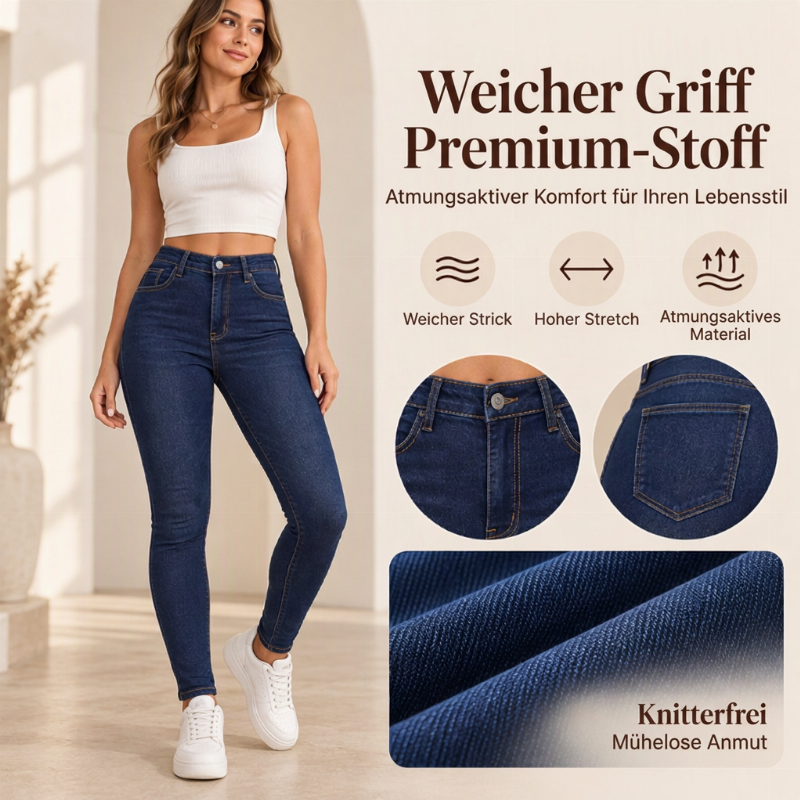 📢🎉50%Rabatt!!!🛍️✨Damen-Jeans mit hoher Taille, dehnbarer Skinny-Passform