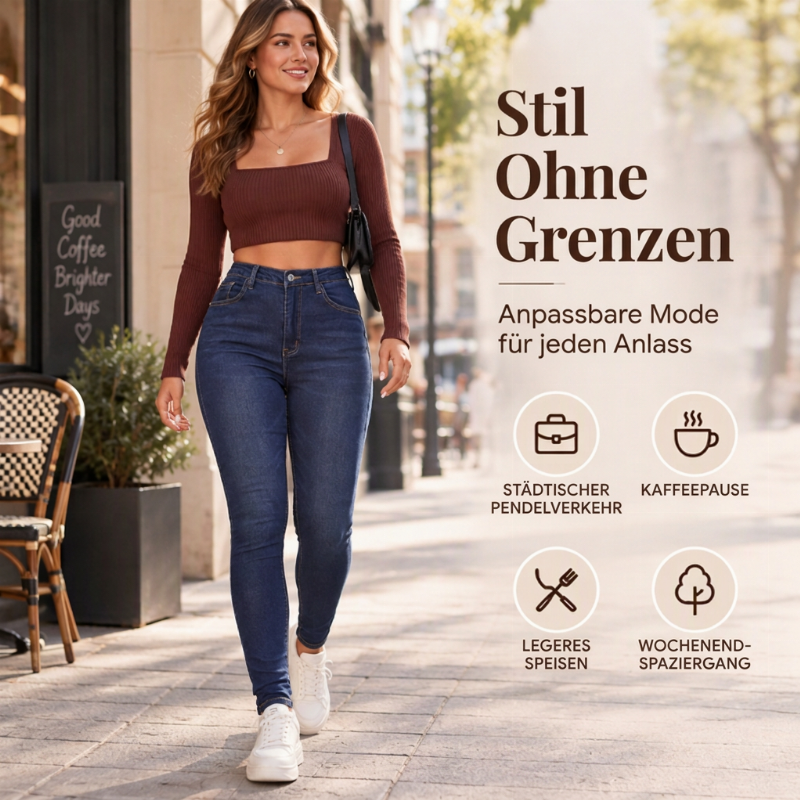 📢🎉50%Rabatt!!!🛍️✨Damen-Jeans mit hoher Taille, dehnbarer Skinny-Passform