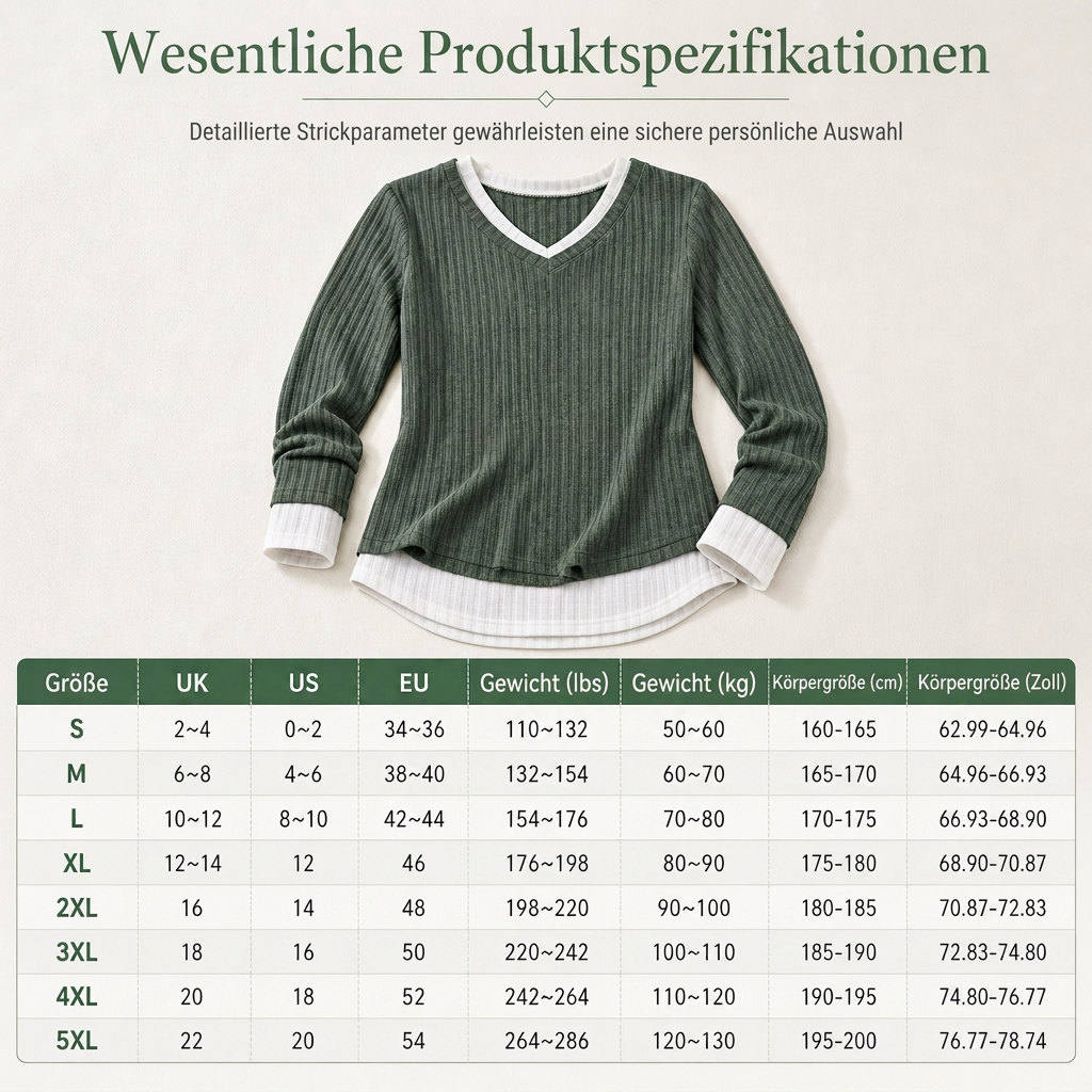 ⏰ Countdown läuft – 50% nur noch 3 Tage! Kunst-Zweiteiliger, geschichteter Strickpullover, lässiges Sweatshirt-Oberteil