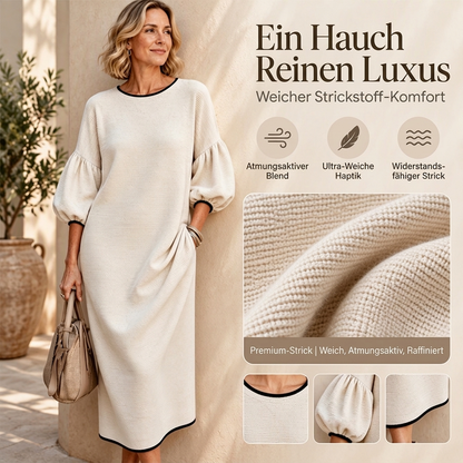 ✨ Neu eingetroffen – Nur heute 50 %! Damen Midikleid aus strukturiertem Strick mit Puffärmeln