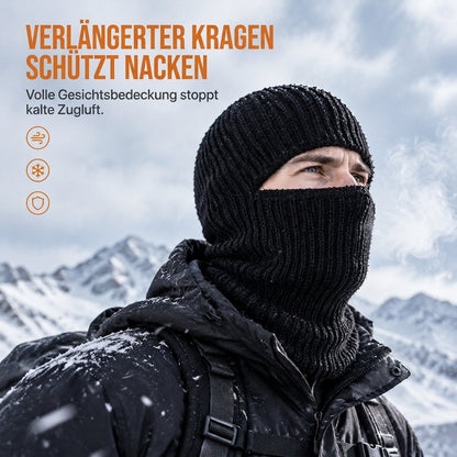 ⏰Countdown läuft! Aktion endet bald!⏰ Warme gestrickte Sturmhaube für Herren, winddichte Wintermütze und Kaltwetter-Gesichtsmaske mit Kapuze