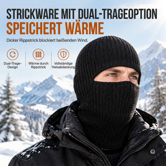 ⏰Countdown läuft! Aktion endet bald!⏰ Warme gestrickte Sturmhaube für Herren, winddichte Wintermütze und Kaltwetter-Gesichtsmaske mit Kapuze
