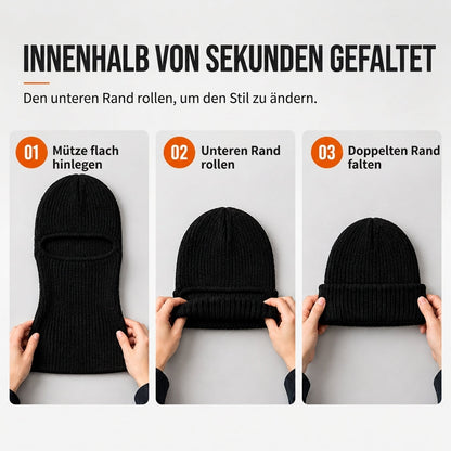⏰Countdown läuft! Aktion endet bald!⏰ Warme gestrickte Sturmhaube für Herren, winddichte Wintermütze und Kaltwetter-Gesichtsmaske mit Kapuze