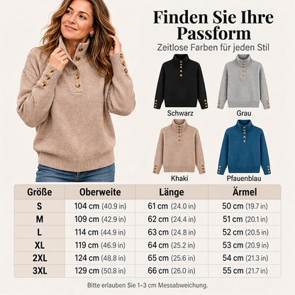 Locker gestrickter Damenpullover mit Stehkragen