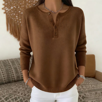 📢🎉50%Rabatt!!!🛍️✨Damen Strickpullover mit Henley-Kragen