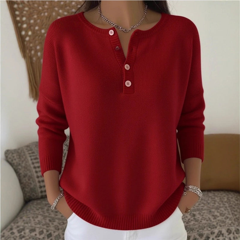 📢🎉50%Rabatt!!!🛍️✨Damen Strickpullover mit Henley-Kragen