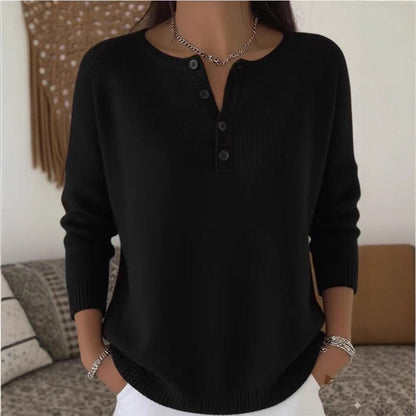 📢🎉50%Rabatt!!!🛍️✨Damen Strickpullover mit Henley-Kragen