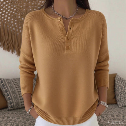 📢🎉50%Rabatt!!!🛍️✨Damen Strickpullover mit Henley-Kragen