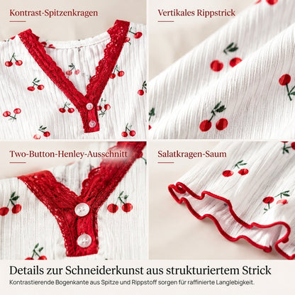 🌟Bestseller reduziert! Nur diese Woche!🌟 Bedrucktes Pyjama-Set für Damen, kurzärmliges Oberteil und lange Hose