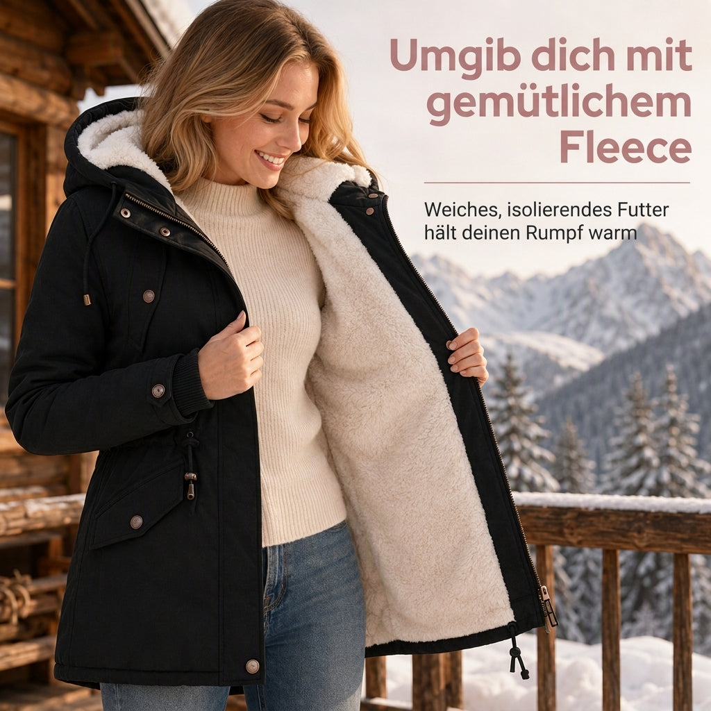 💥Jetzt stark nachgefragt! Nur wenig übrig!💥 Winterliche wattierte Damenjacke mit Kapuze und Fleecefutter