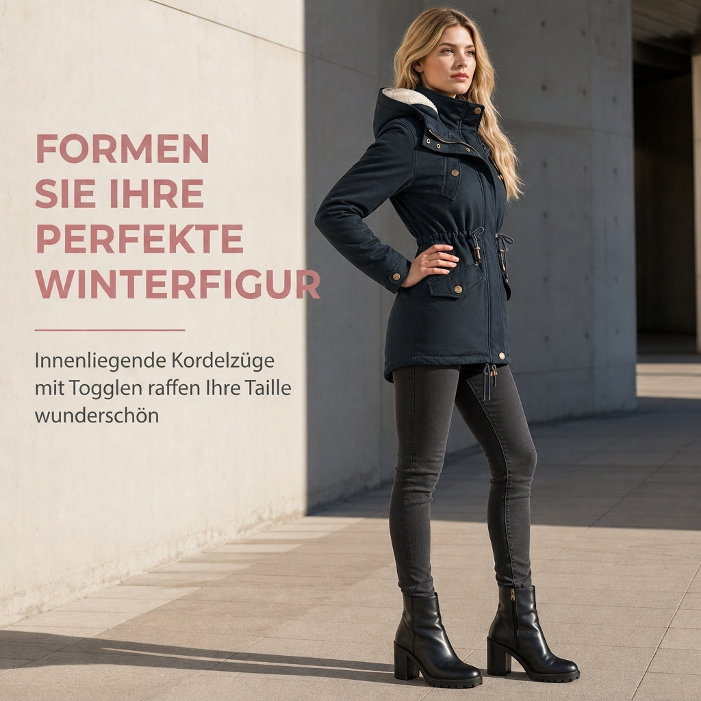 💥Jetzt stark nachgefragt! Nur wenig übrig!💥 Winterliche wattierte Damenjacke mit Kapuze und Fleecefutter