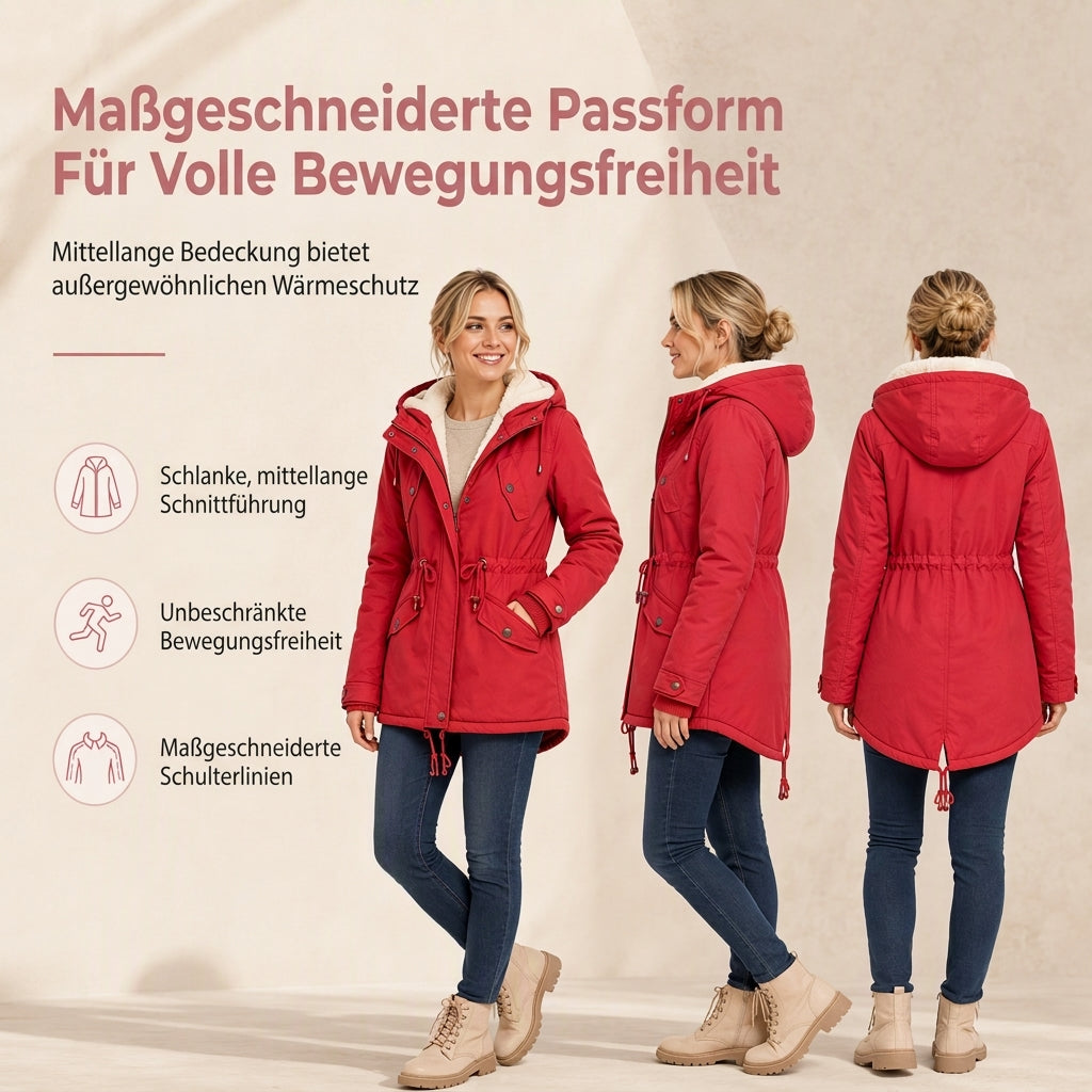 💥Jetzt stark nachgefragt! Nur wenig übrig!💥 Winterliche wattierte Damenjacke mit Kapuze und Fleecefutter