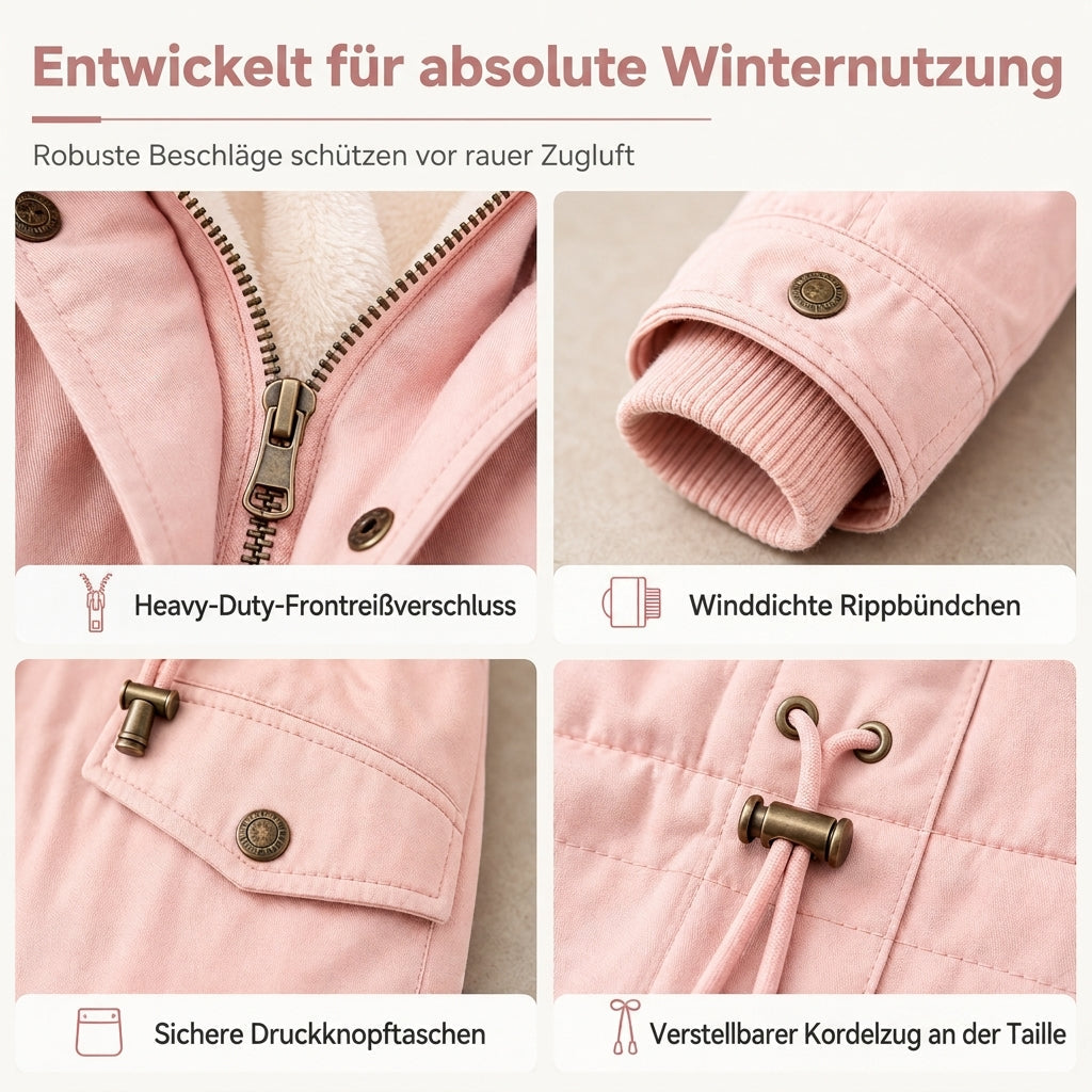 💥Jetzt stark nachgefragt! Nur wenig übrig!💥 Winterliche wattierte Damenjacke mit Kapuze und Fleecefutter