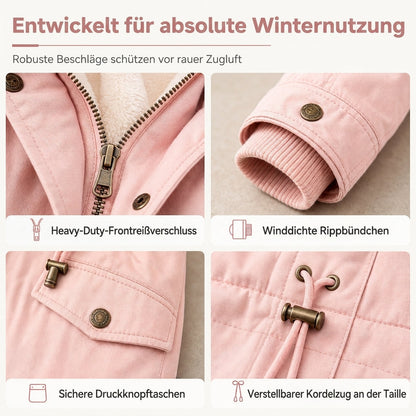 💥Jetzt stark nachgefragt! Nur wenig übrig!💥 Winterliche wattierte Damenjacke mit Kapuze und Fleecefutter