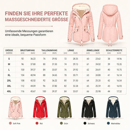 💥Jetzt stark nachgefragt! Nur wenig übrig!💥 Winterliche wattierte Damenjacke mit Kapuze und Fleecefutter